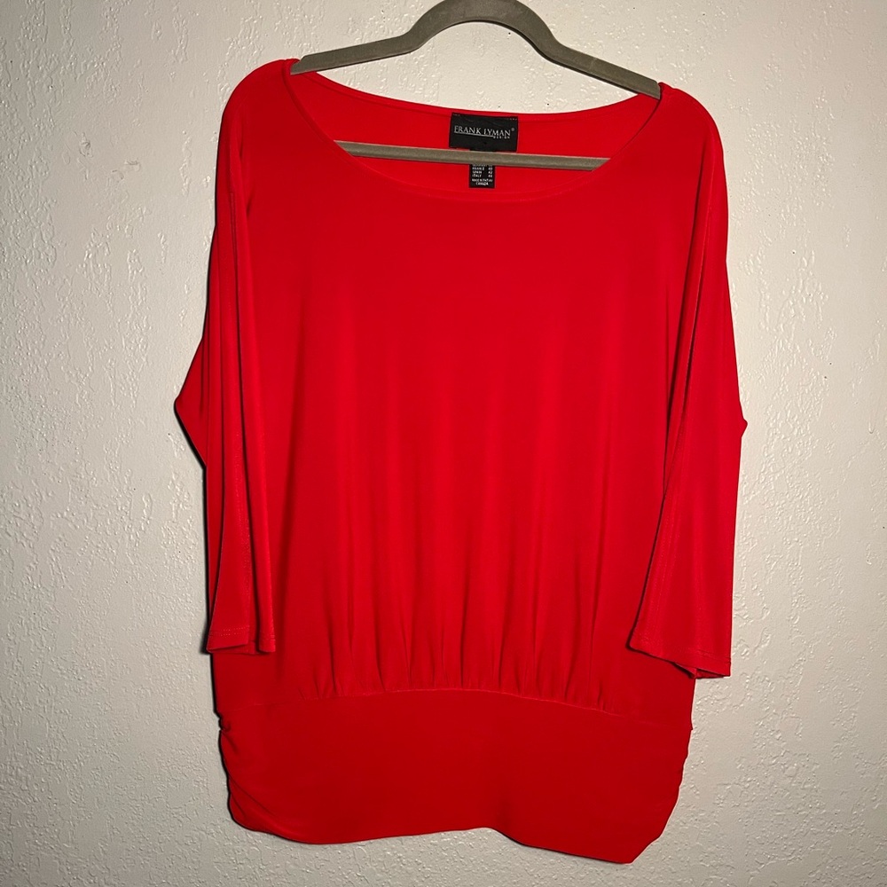 Frank Lyman Design Bold Red Dolman Sleeve Blouse